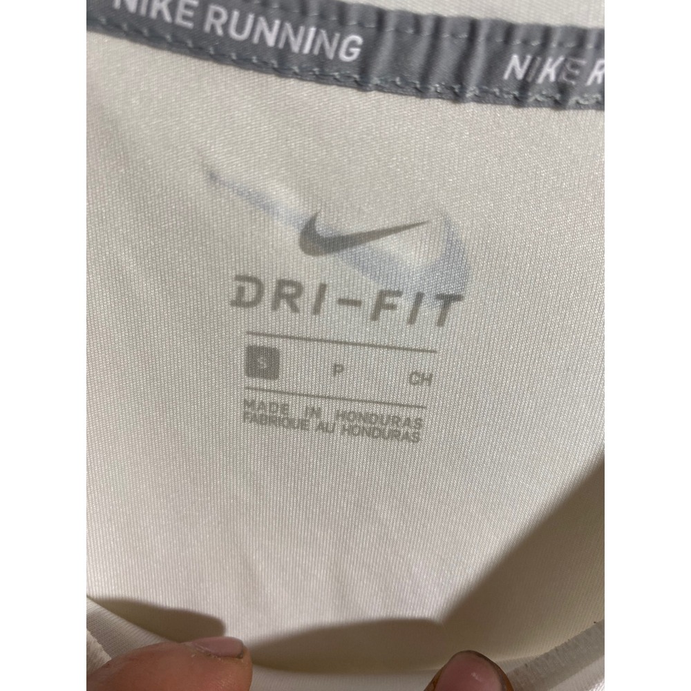 Nike Running Dri-FIT Tank Top Womens‎ Small White Mesh Panel Sleeveless Shirt - Picture 4 of 6